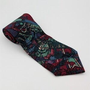 VTG Rohde Royce Abstract Graffiti Silk Tie 90s Art Wear Winter Athlete Design